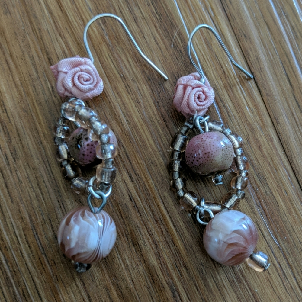 Pink Dangle Earrings
